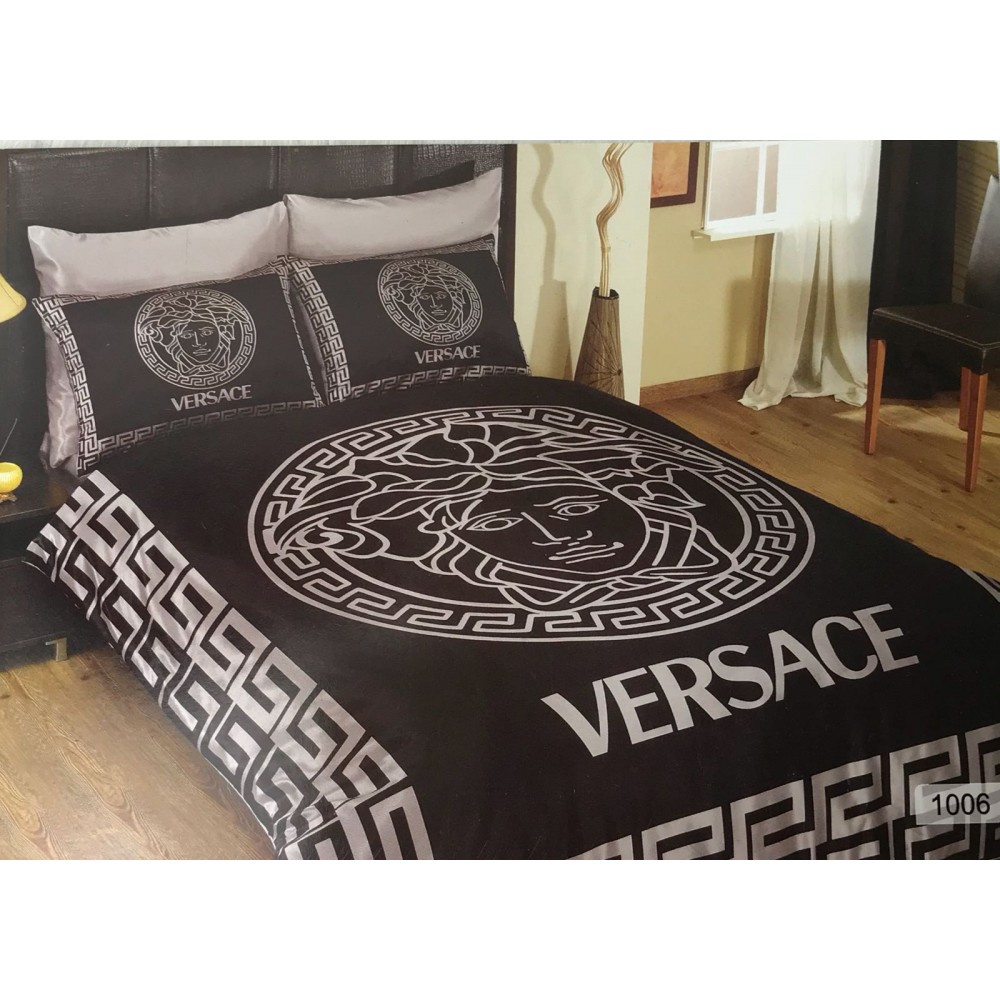 Versace Nevresim Takimi Gumus